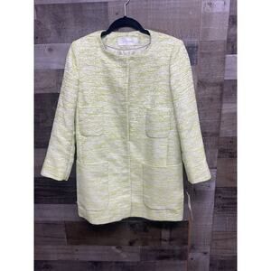 Women's Tahari Pocket Topper‎ Dress Coat Citrus Green Retro Size Small NEW